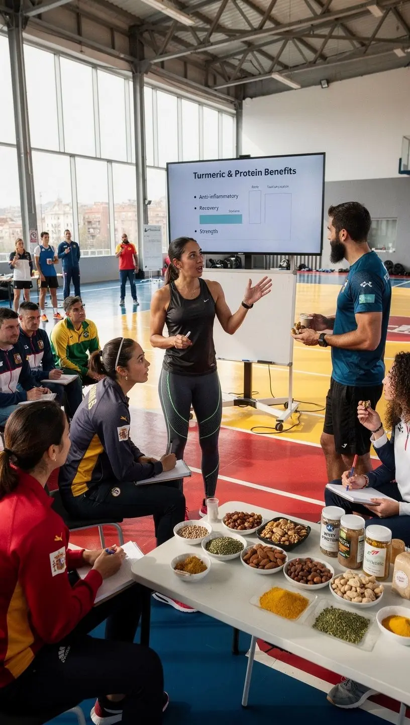 Infusión de té de hierbas servida en una taza, rodeada de ingredientes naturales como cúrcuma y jengibre.