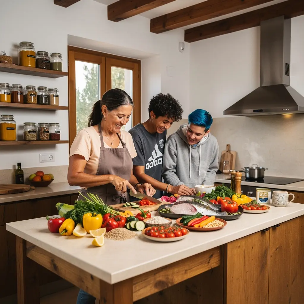 Mujer meditando en un paisaje sereno, destacando la conexión entre mente, cuerpo y naturaleza.